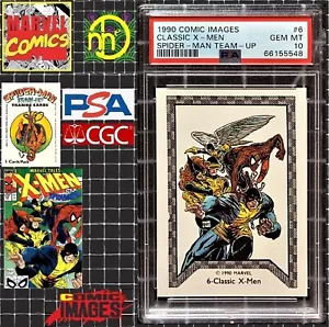 1990 Marvel Comic Images Spider-Man Team-Up - #6 X-Men - PSA 10 GEM MINT - POP 2 - Picture 1 of 5