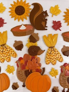 Autumn Fall Stickers Thanksgiving Turkey Pumpkin Stickers for Kids- Plastic - Picture 1 of 4