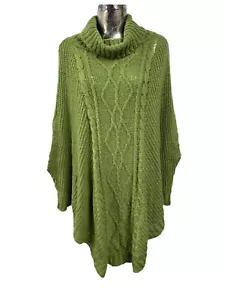 Poncho giacca mantello OBSESSION taglia unica verde lana maglia girocollo donna NUOVO PREZZO AL PUBBLICO £40 - Foto 1 di 14