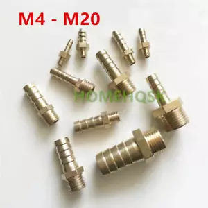 Metric M4 M5 M6 M8 M10 M12 à 4 mm 5 mm 6 mm 8 mm 10 mm 12 mm tuyau barbe connecteur arrière - Photo 1/2