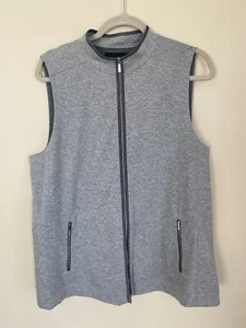 Lafayette 148 graue Weste großer durchgehender Reißverschluss Taschen ärmellos 100% Baumwolle - Bild 1 von 5