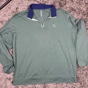 Rhoback green Quarter Zip Pullover Long Sleeve Athletic Golf Shirt XXXL - Picture 1 of 8
