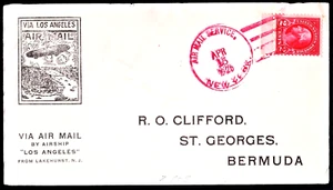 Flown USS Los Angeles ZR-3 Cover New York Bermuda April 15 1925 Rare Roessler - Picture 1 of 2