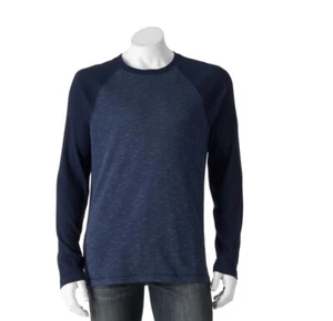 T-shirt termica colorblock blu navy manica lunga taglia M - Foto 1 di 1