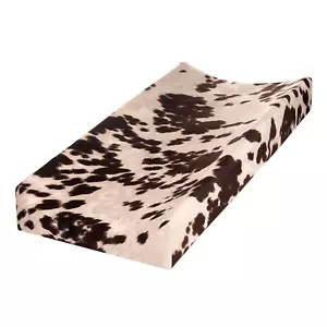 Western Cowboy Changing Pad Cover Super Soft Brown Cowhide - Picture 1 of 9