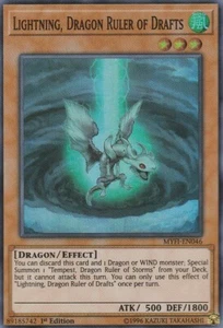 YUGIOH HOLO CARD LIGHTNING DRAGON RULER OF DRAFTS MYFI-EN046 1ST EDITION - Picture 1 of 1