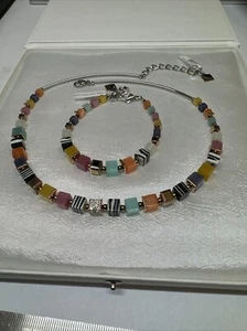 Couer De Lion ‘Geocube’ Necklace And Bracelet Set.Multicoloured.Stunning - Picture 1 of 11