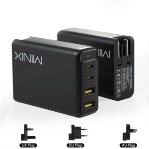 MINIX NEO P2 100W GaN Charger Fast Charger 4 Ports 2USB-C 2USB-A EU/AU/UK Plug - Picture 1 of 12