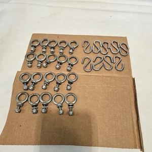 Posten 20- 3/4" Loch x 1" 7/32" Gewindestütze mit Mutter Augenschraube plus 9-S Haken - Bild 1 von 10