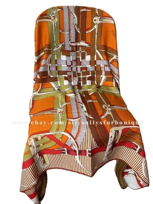 Sallys 70% Cashmere & 30% Silk Wrap Scarf Belt Print Double Face Stole Shawl 53" - Image 1 of 4