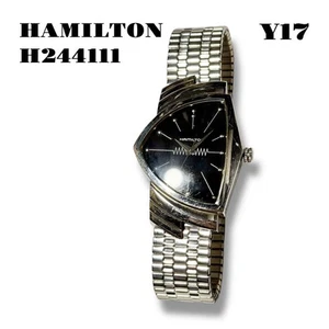 Hamilton Ventura H244111 Men's Quartz Watch Silver Used - Picture 1 of 11