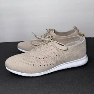 Cole Haan Shoes Womens 9.5 B ZeroGrand Stitchlite Wingtip Oxford W11154 Beige - Picture 1 of 10