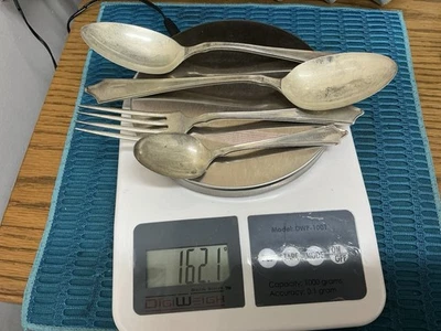 4 - Plata de ley Inter. Cubiertos, 2-L-S, 1-L-F, 1-S-Cucharas, 162,1 gramos  Foto 1 de 3