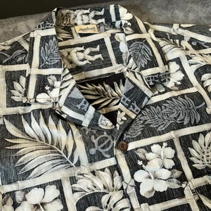 Vintage Royal Creations Shirt Men’s XL Black Tiki Hawaiian Made in Hawaii USA 80 - Picture 1 of 11