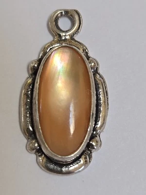 Sterling Silver ~ Natural Morganite Pendant ~ BEAUTIFUL Translucent Color ~ VINT - Image 1 of 3