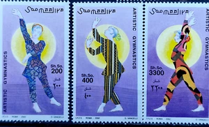 Somalia 2002 MNH Gymnastics Sport 3 Stamps Full Set ME 16,- - Picture 1 of 3