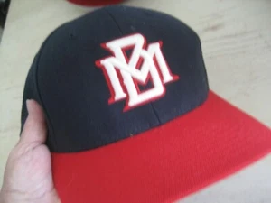 Adult S M Elastic Fit MB CLEVELAND INDIANS MLB Red Blue BASEBALL CAP HAT 585 - Picture 1 of 9