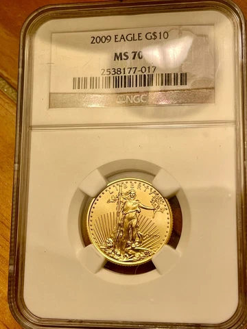 2009 $10 Gold Eagle 1/4 oz NGC MS70 Goldenboy Collection A Real Beauty! Pop 1384 Cover
