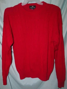 Structure Red Cable Knit Crew Neck Long Sleeve Pullover Sweater Size L Men's SB - Picture 1 of 3
