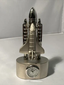 Sanis Space Shuttle Metal Desk Clock - Silver Color - needs battery - Bild 1 von 6