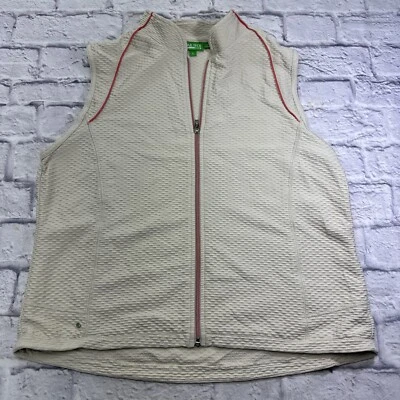 尾部科技背心大号纹理米色珊瑚装饰高尔夫网球休闲穿衬里 — 第 1/4 张图片