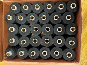 30 Pcs Set Black Color Polyester 3ply Thread Spool Spun Sewing Supplies Quilting - Picture 1 of 5