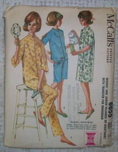 Pigiama McCalls vintage anni 60 modello cucito 6655 camicia da notte monogramma trasferimento 14 - Foto 1 di 2