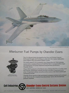 12/1977 PUB COLT CHANDLER EVANS F-18 NACHBRENNER KRAFTSTOFFPUMPEN KEITH FERRIS AD - Bild 1 von 1