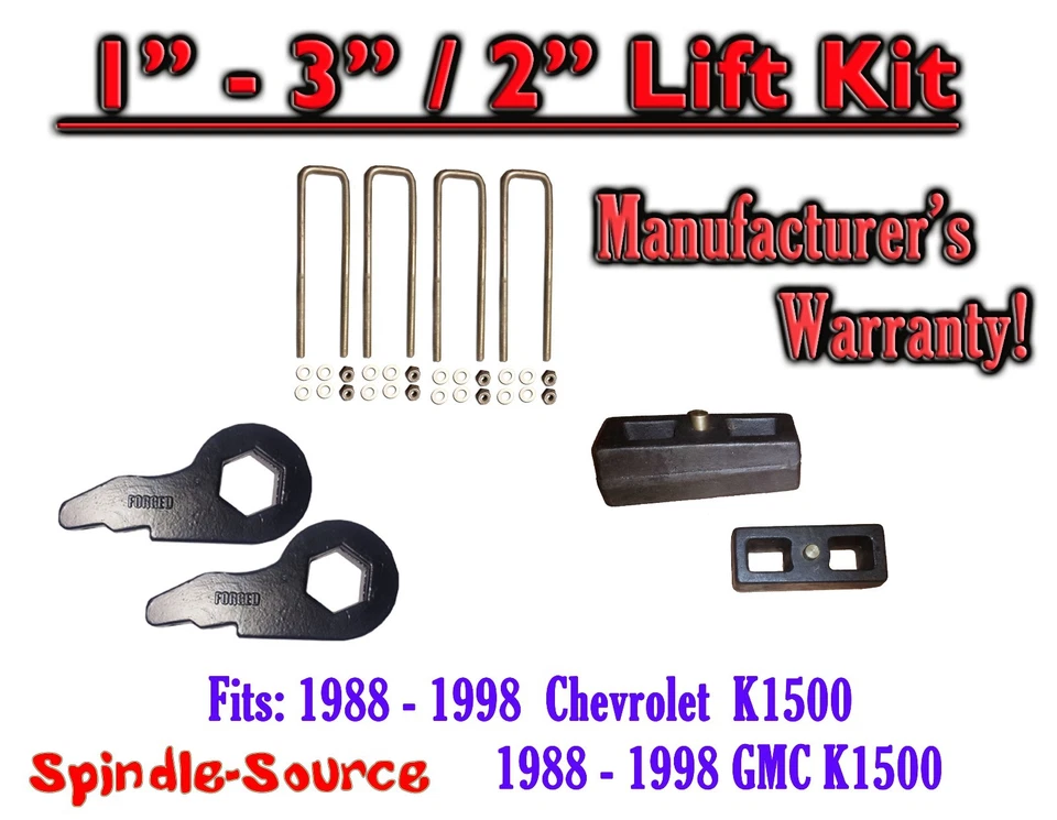 Nivel Torsión 3" LLAVES FORJADAS + 2" Bloques Traseros PARA 88 - 98 Chevrolet GMC K1500 Foto 1 de 1