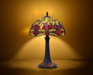 Stained Glass Tiffany-style Dark Bronze 1 Light Table Lamp 12" Shade - Picture 1 of 5