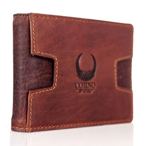 HANDGEFERTIGT Geldbörse Herren Leder Geldbeutel Geldklammer Slim Wallet RFID - Bild 1 von 8