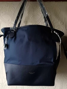 Radley Blue Tote Bag Large Nylon & Drawstring Open Top Dane Park Handbag - Picture 1 of 6