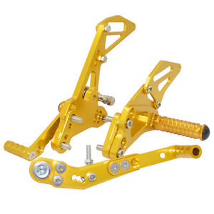 Oro rearset pedane arretrate regolabili poggiapiedi per SUZUKI GSXR1000 K9 09-16