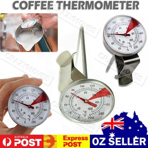 Milk Coffee Probe Thermometer Maker Temperature pan Clip Stainless Steel VIC - Picture 1 of 12