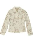Valentino Womens 4 Button Blazer Jacket It 40 Small Beige Floral Cotton Ba18
