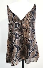 Zara Trefalluc Women Blouse Size M Animal Print Sleeveless V Neck Lined