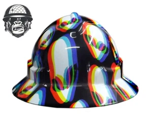 Custom Hydrographic Safety Hard Hat TRIPPY ALIEN PRO CHOICE WIDE BRIM - Picture 1 of 4