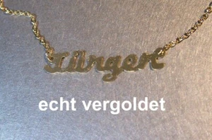 EDLE HALSKETTE JÜRGEN KETTE ECHT VERGOLDET NAMEN NAMENSCOLLIER NAMENSKETTE NEU - Bild 1 von 1