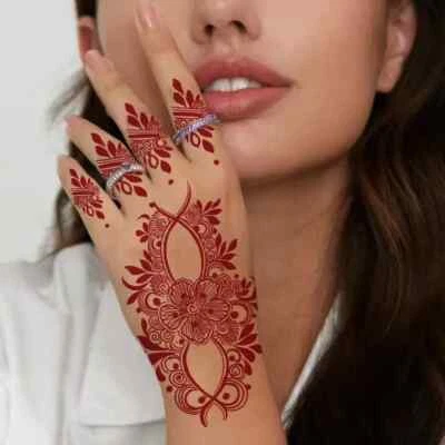 Henna Stencils Hand Mehndi Art Template India Lace Body Temporary Tattoo 2pcs