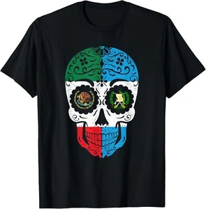 Camiseta con Capucha Bandera Mexicana Guatemalteca México Guatemala Calavera de Azúcar - Imagen 1 de 8