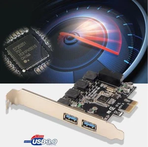 USB 3.0 2 porty + 19 pin USB Header PCI-e Karta Adapter PCI Express do 20 pinów - Zdjęcie 1 z 9