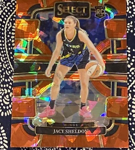 2024 Panini Select Concourse WNBA Jacy Sheldon Red Cracked Ice Rookie RC Wings🔥 - Picture 1 of 2