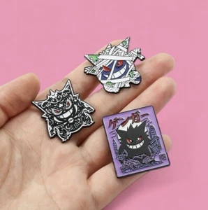 3er Set Pokémon Gengar Metall Emaille Pin Abzeichen japanisches Geschenk - Bild 1 von 4