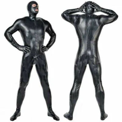 Latex Catsuit Gummi Overall Hood Zentai Kostüm Bodysuit Strumpfhose XS-XXL - Bild 1 von 4