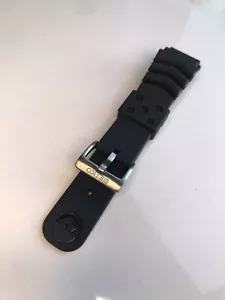 SEIKO Z-22 bracelet Noir 20mm Boucle Signé Pour Modèles Varier Silicone - Foto 1 di 5