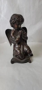 Praying Angel Bronze Statue Home Decor 7" - Picture 1 of 7