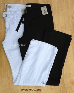 Damen Mädchen Leinen/Baumwolle Hose Länge Regular 31 Zoll 79 cm Größen UK 6 - 20 - Bild 1 von 5