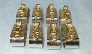 8 servilleteros plateados con lazo dorado - Mesa decorativa vintage - Imagen 1 de 5
