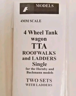 4mm Scale TTA 4 Wheel Single tank wagon roofwalks ladders for  Hornby/Bachmann - Image 1 of 2