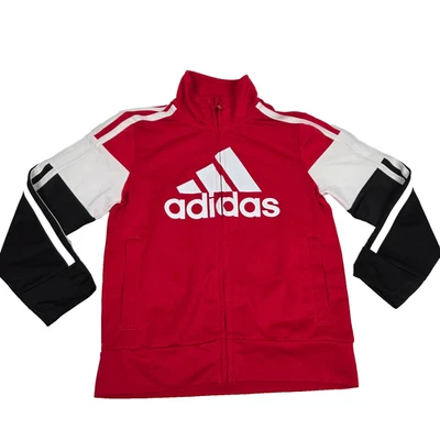Moletom com capuz Adidas masculino (crianças) vermelho/preto/branco tamanho 4 - Imagem 1 de 4